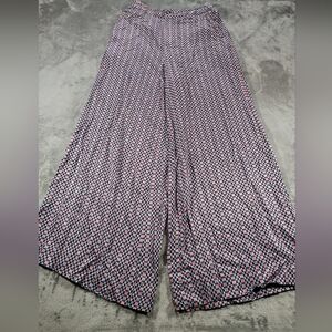 Anthropologie Pants 6 Womens Maeve Blue Pink Patterned Palazzo Wide Leg Flowy